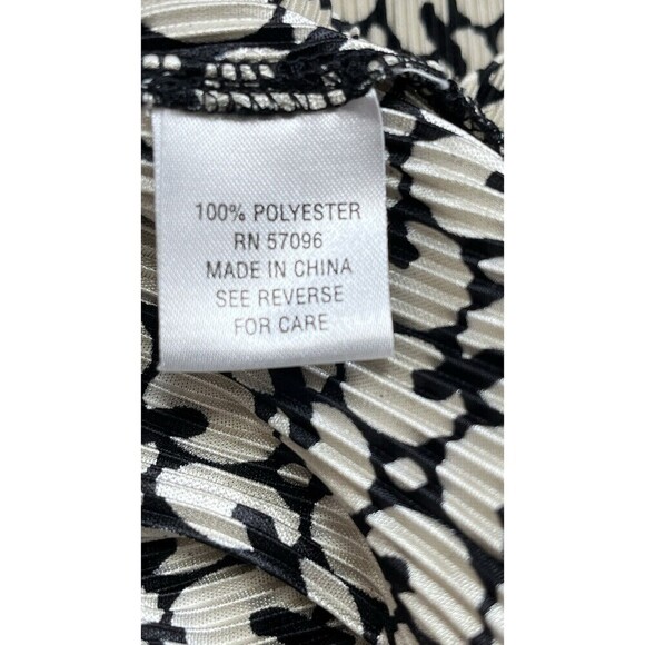 Nicola Y2K Womens Chain Link Beige/Black Babydoll Surplice Crinkle Top M Pinup - Picture 11 of 13